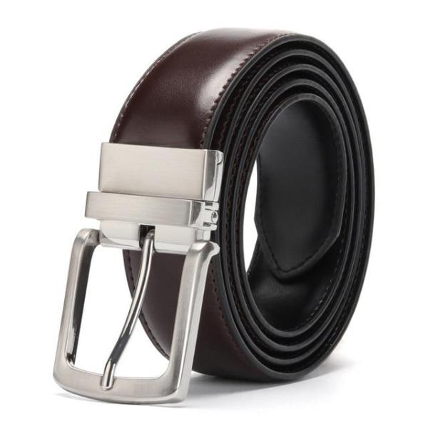 Reversible Leather Belt Dark Brown