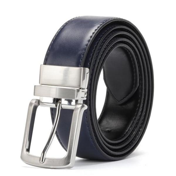 Reversible Leather Belt Blue