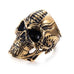 Large Helter Skelter Skull Ring Gold