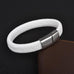 White & Silver Braided Leather Bracelet