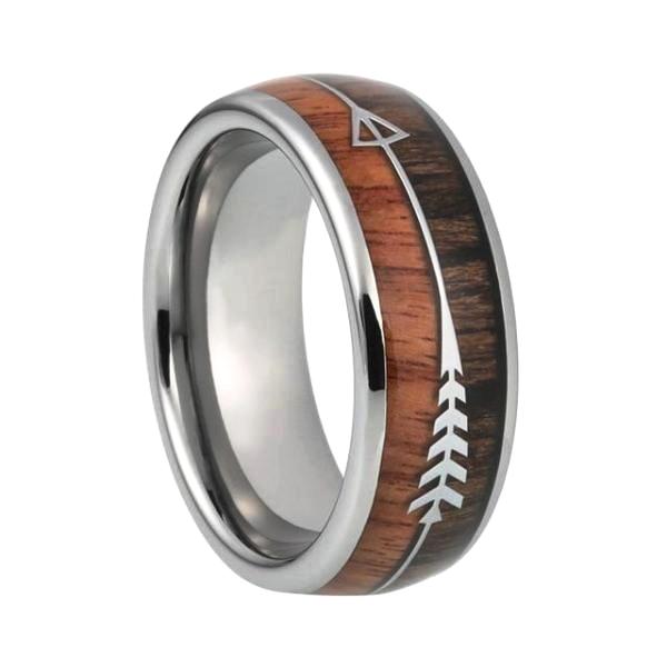 Two-Tone Silver Wood Ring