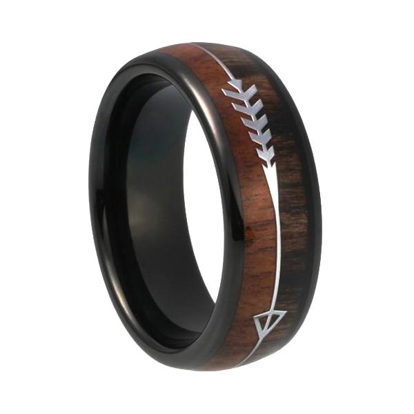 Two-Tone Black Wood Ring