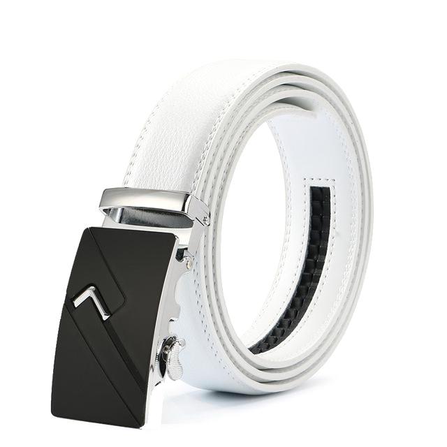 White & Silver Leather Suit Belt