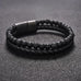 Burnt Black Dual Beaded Leather Bracelet