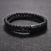 Burnt Black Dual Beaded Leather Bracelet