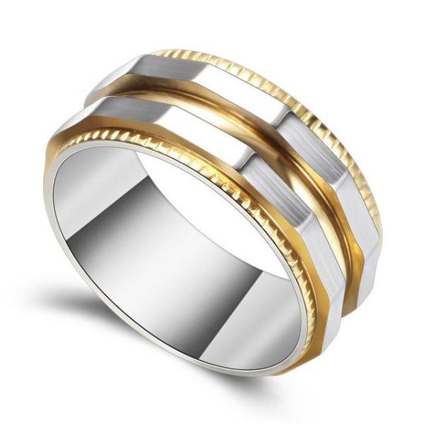 Gold & Silver Dual Titanium Shank Ring