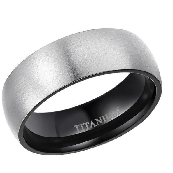 Silver & Black Titanium Ring