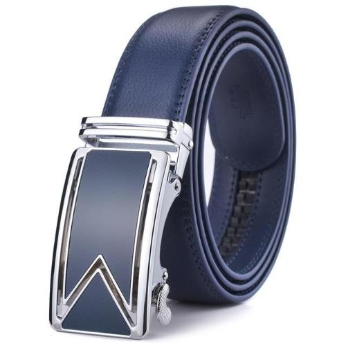 Blue Leather Dress Belt