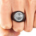 Lion Signet Ring Black & Pewter