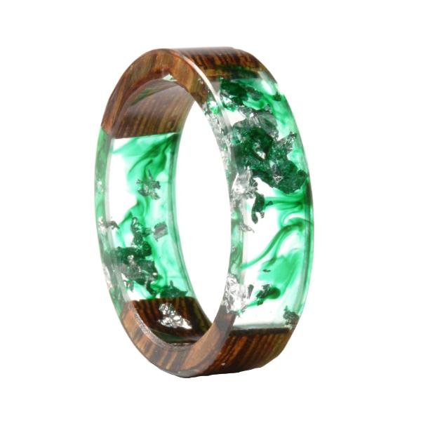 Wood Epoxy Ring - Green