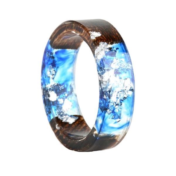 Wood Epoxy Ring - Blue