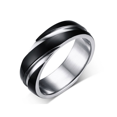 Gold & Black Twist Ring | Men's Wedding Band