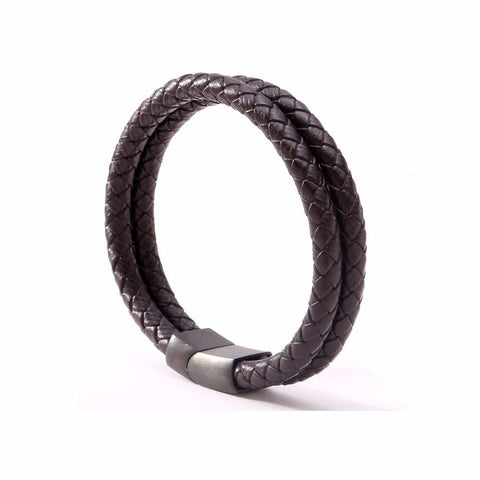 Double Braid Leather Bracelet