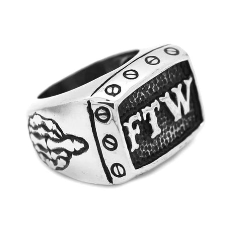 Silver FTW Biker Ring (Stainless Steel)