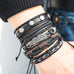 Stars and Feather Bracelet Set