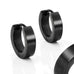 Black Stainless Steel Unisex Hoop Huggie Earrings