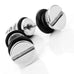 Cool Stainless Steel Men's Stud Screw Earrings for men,  7mm Diameter Silver
