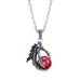 Vintage Men's Gothic Biker Tribal Stainless Steel Dragon Claw Pendant Necklace,  Red Black Silver