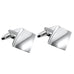 Unique Modern Art Bended Square Stainless Steel Men's Cufflinks (Silver)