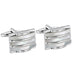 Industrial Stripes Design Stainless Steel & Seashell Cufflinks for Men