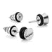Cool Stainless Steel Men's Stud Screw Earrings for men,  7mm Diameter Silver