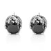 Vintage Royal Crown Mens Stud Earrings Stainless Steel Silver Black Cubic Zirconia