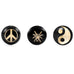 Mens Stainless Steel Stud Earrings 3 Pairs Set with 8mm Peace,  Yin & Yang & Spider Symbol Designs