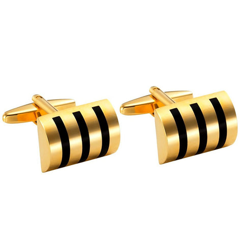 Attractive Stainless Steel Whiskey Barrel Gold Cufflinks for Men