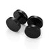Stainless Steel Men's Stud Earrings Round Barbell Screw Back Ear Set,  2pcs,   Black,  10mm