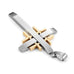 Mens Polished 2-Tone Stainless Steel Cross Necklace Pendant 21" Chain (Gold,  Silver)
