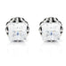 Vintage Men's Stud Earrings Stainless Steel Rectangular Cubic Zirconia, (Silver,  Black,  Clear CZ)