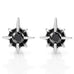 Beautiful Mens Star Stud Earrings Stainless Steel Silver,  Black Cubic Zirconia