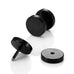 Stainless Steel Men's Stud Earrings Round Barbell Screw Back Ear Set,  2pcs,   Black,  10mm
