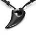 Men's Black 316l Stainless Steel Alpha Spear Wolf Teeth Pendant Chain Necklace