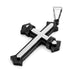 Powerful Mens Stainless Steel Cross Necklace Pendant (Black,  Silver,  21" inches Chain)