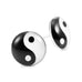 Chic Unisex Yin & Yang Stainless Steel Silver Stud Earrings,   Black & White