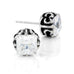 Vintage Men's Stud Earrings Stainless Steel Rectangular Cubic Zirconia, (Silver,  Black,  Clear CZ)