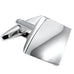 Unique Modern Art Bended Square Stainless Steel Men's Cufflinks (Silver)