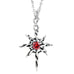 Vintage Sun-God Men's Necklace Pendant Stainless Steel (Silver,  Red,  21 inch Chain)