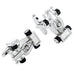Formula One F1 Race Car Style Mens Stainless Steel Cufflinks (Black,  Silver)