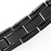 Elegant Mens Black Bracelet 316L Stainless Steel with Titanium Elements,  Magnetic Therapy