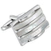 Industrial Stripes Design Stainless Steel & Seashell Cufflinks for Men