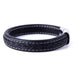 Elegant Black Cuff Genuine Leather Bracelet for Men with Elegant 316L Stainless Steel Clasp