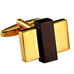 Unique Gold Toned Stainless Steel Rectangular Mens Fashion CuffLinks