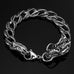 Vintage Style Dragon Link Stainless Steel Men Bracelet 8.2 Inch (Silver,  Black)