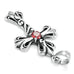 Vintage Royalty Celtic Shield Cross Necklace Cubic Zirconia Pendant (Silver Red)