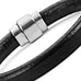 Classic Genuine Leather Cuff Bracelets Stainless Steel Clasp 8.6"