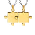 His & Hers Puzzle Matching Piece Couples Pendant Necklace Set with 18" & 21" Chain