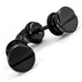 Cool Stainless Steel Men's Stud Screw Black Earrings for men,  7mm Diameter