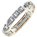 Men's Golf Link Bracelet 316L Stainless Steel Magnetic Therapy,   Gold,  Silver
